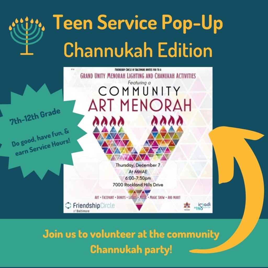 Teen Service Pop-Up: Chanukkah Volunteering w. Friendship Circle
